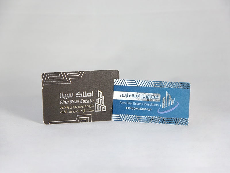 چاپ کارت ویزیت فانتزی کارتی 300 گرم نقره کوب